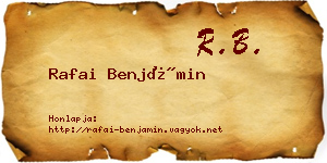 Rafai Benjámin névjegykártya